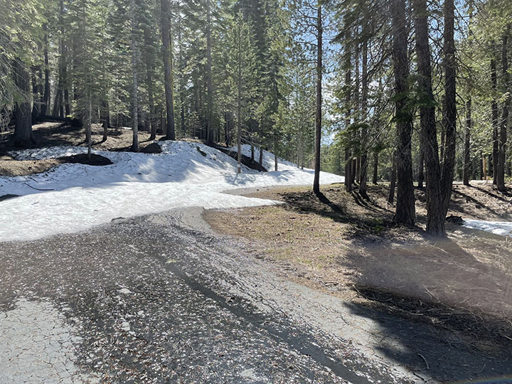 Even though snow is continuing to melt, there is still work that needs to be done to ensure recreation sites are safe to open at Little Grass Valley Reservoir Recreation Area on the Feather River Ranger District.