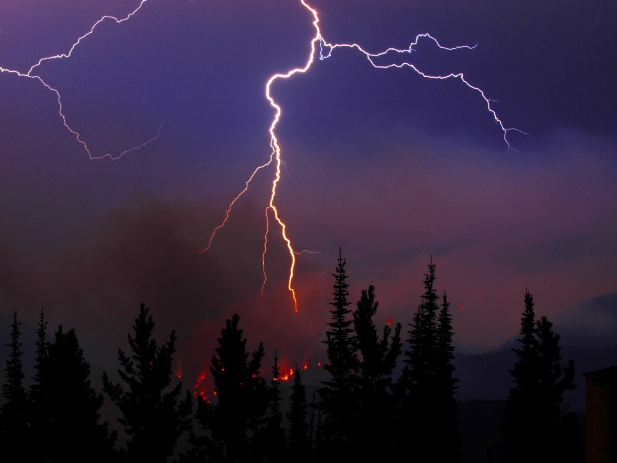 Dry lightning can spark wildfires even under wetter conditions