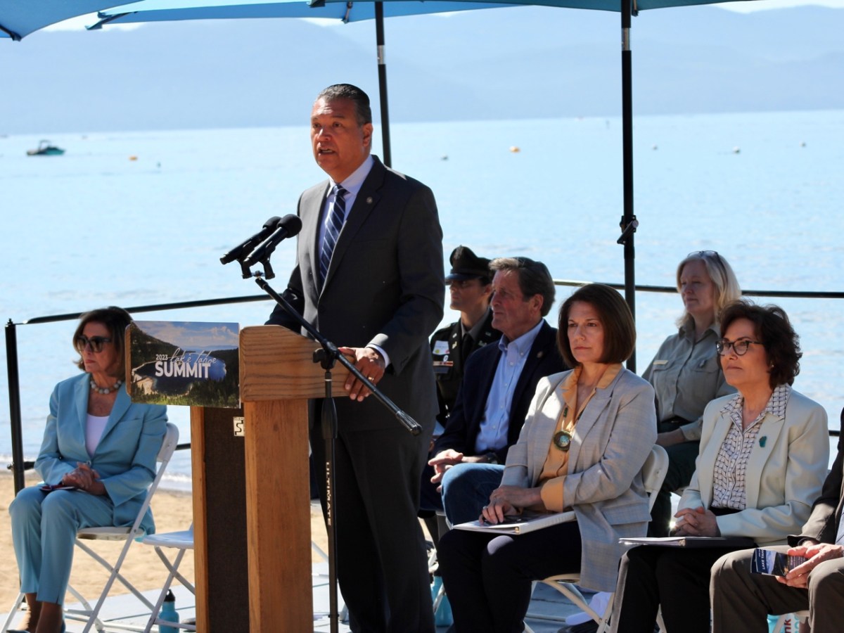 Senator Padilla delivers remarks at the 27th annual Lake Tahoe Summit