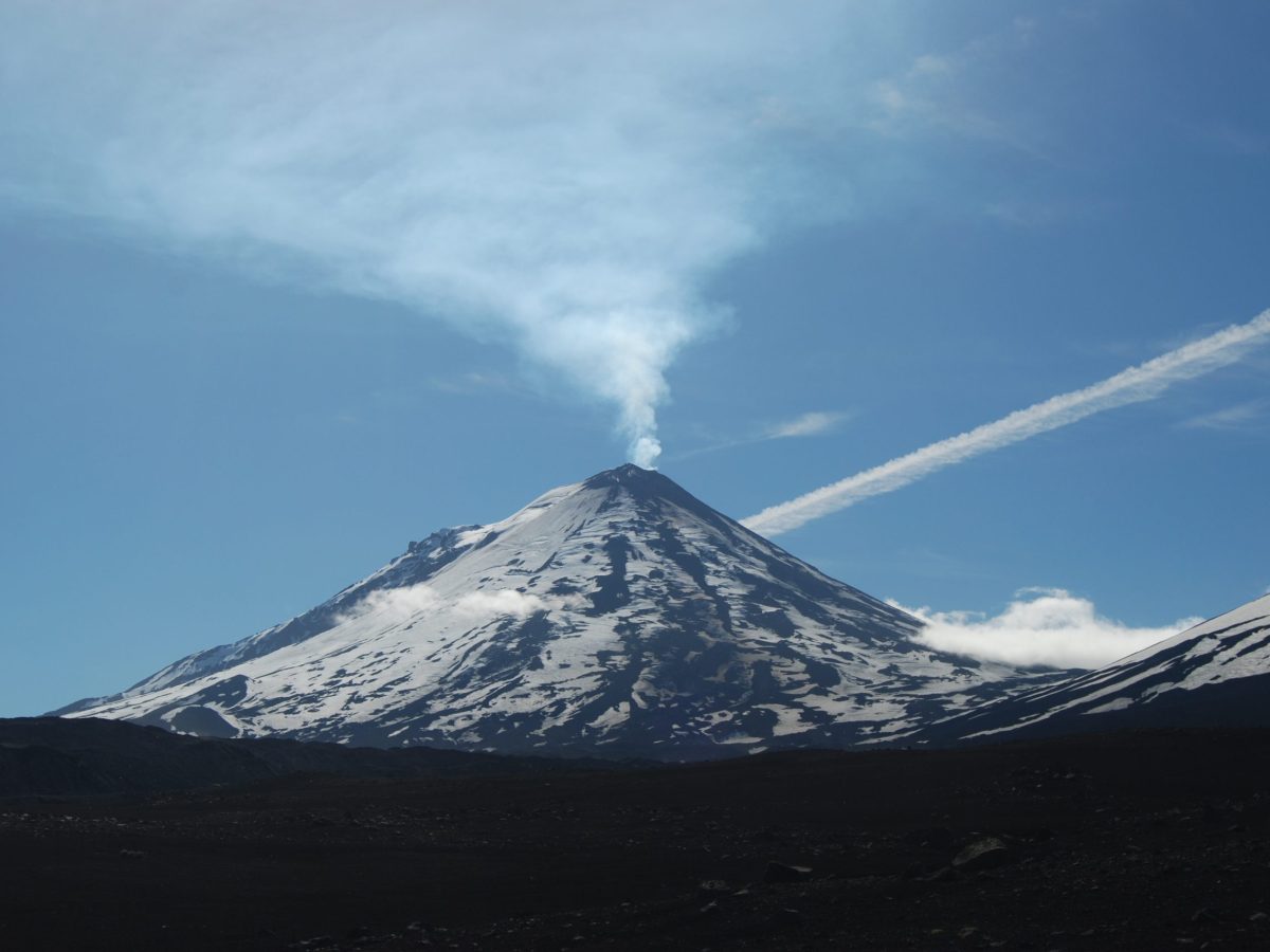 Degassing is seen on Pavlof Volcano. Photo by Taryn Lopez