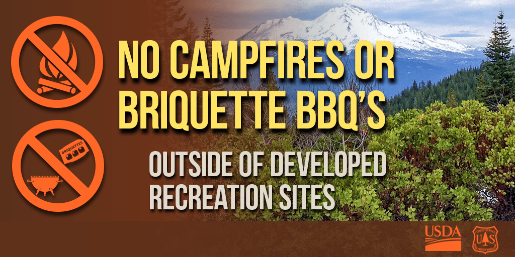 wood and charcoal fires are only allowed in metal fire rings and grills at designated developed recreation sites
